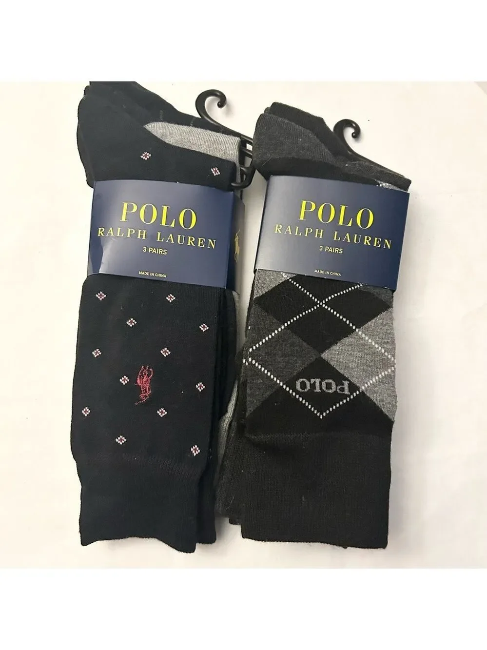 Polo by Ralph Lauren Men’s 6 Pairs Dress Socks 2 Sets of 3 Size 10 - 13 …